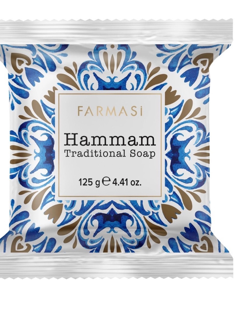 Farmasi Hammam Traditional Soap - Blue & Gold Patterned Wrap